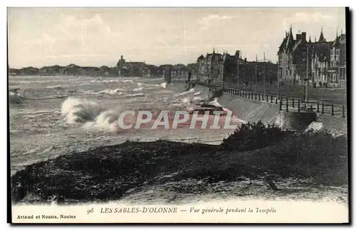 Cartes postales Les Sables D'Olonne Vue generale pendant la tempele