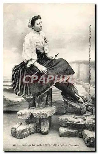 Ansichtskarte AK Sables d&#39Olonne Coifture Olonnaise Folklore Costume Woman