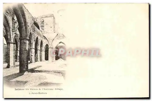 Cartes postales Interieur Des Ruines De l&#39Ancienne Abbaye A Saint Mathieu
