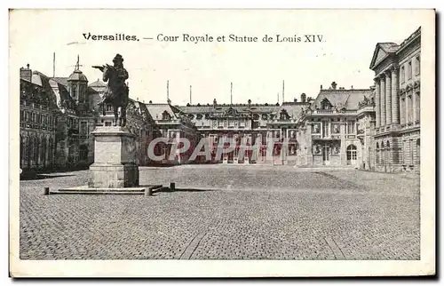 Ansichtskarte AK Versailles Cour Royale Et Statue De Louis XIV