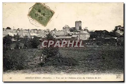 Cartes postales Bricquebec Vue Sur Le chateau Prise Du chemin De Fer