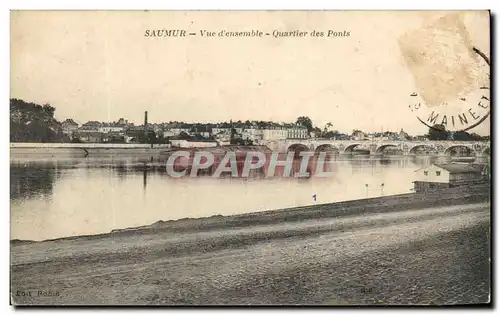 Ansichtskarte AK Saumur Vue d&#39ensemble Quartier des Ponts