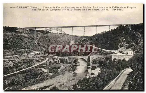 Cartes postales Garabit Chemin de Fer de Neussargues a Beziers Le Viaduc et la Vallee de la Truyere