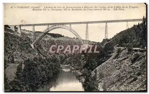 Cartes postales Garabit Chemin de Fer de Neussargues a Beziers Le Viaduc et la Vallee de la Truyere