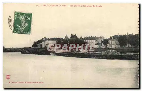 Cartes postales Verdun sur le Doubs Vue Generale des Quais du Doubs