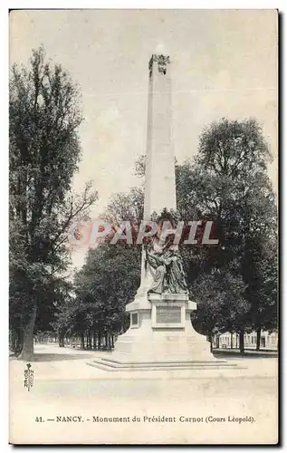 Ansichtskarte AK Nancy Monument Du President Carnot Cours Leopold