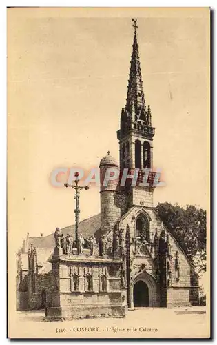 Cartes postales Confort L'Eglise Et Le Calvaire