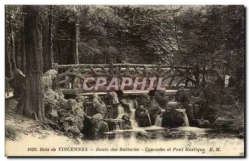 Ansichtskarte AK Bois De Vincennes Route Des Batteries Cascades Et Pont Rustique