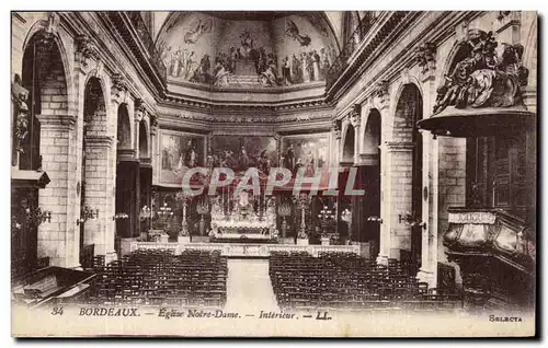 Cartes postales Bordeaux Eglise Notre Dame Interieur