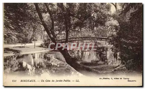 Ansichtskarte AK Bordeaux Un Coin du Jardin Public