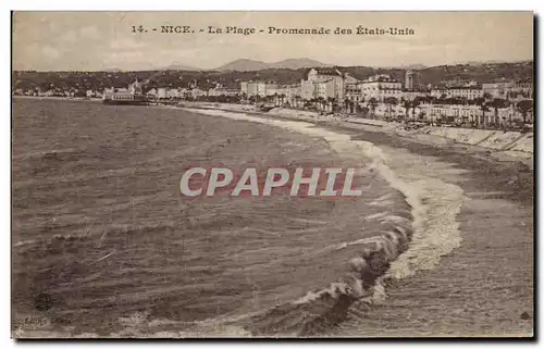 Ansichtskarte AK Nice La Plage Promenade des Etats Unis