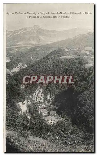 Cartes postales Chambery Gorges du Bout du Monde Chateau de la bathie et Pointe de la Galoppaz