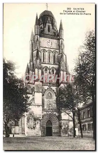 Cartes postales Saintes Facade et Clocher de la Cathedrale St Pierre