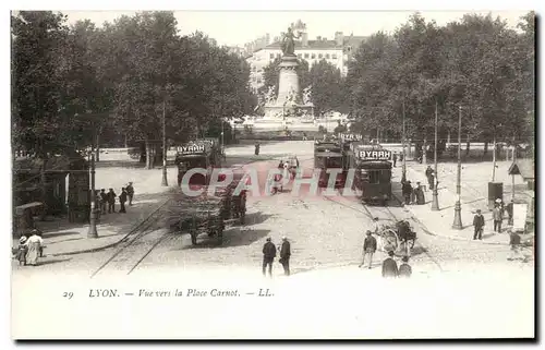 Ansichtskarte AK Lyon Vue vers la Place Carnot Tramways Byrrh