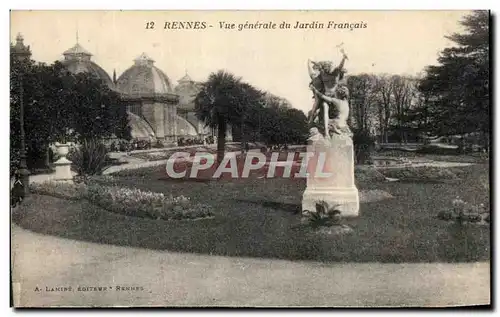 Cartes postales Rennes Vue Generale Du Jardin Francais