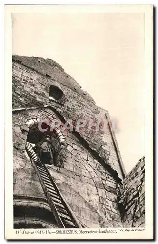 Cartes postales Sommesous Obervation dans la Tour Militaria