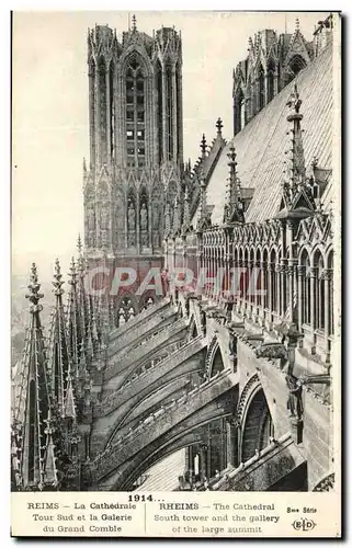 Cartes postales Reims La Cathedrale Tour Sud et la Galerie du Grand Comble