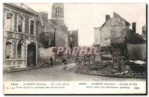 Ansichtskarte AK Albert Un Coin De La Ville Apres Le Passage Des Allemands Militaria