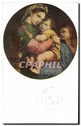 Cartes postales Sanzio Raffaello La Madonna Della Seggiola Firenze