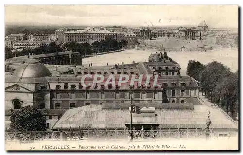 Cartes postales Versailles Panorama vers le Chateau Pris de l&#39Hotel de Ville