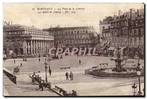 Cartes postales Bordeaux La Place De La Comedie Les Allees De Tourny