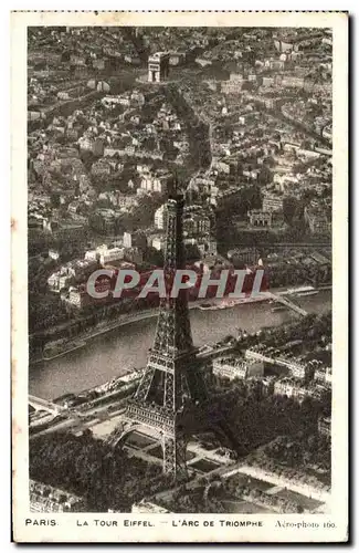 Cartes postales Paris La Tour Eiffel L&#39Arc De Triomphe