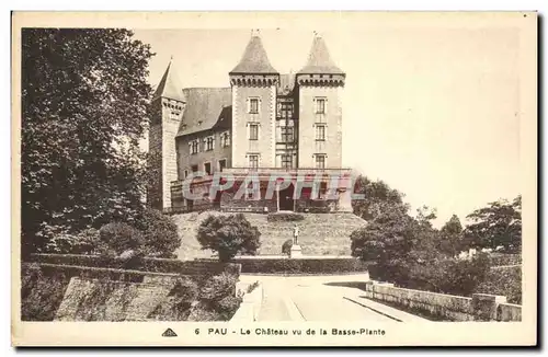 Cartes postales Pau Le chateau vu de la Basse Plante