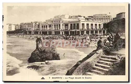 Ansichtskarte AK Biarritz La Plage devant le Casino