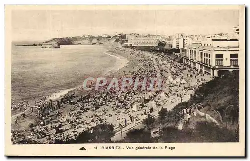 Ansichtskarte AK Biarritz Vue generale de la Plage