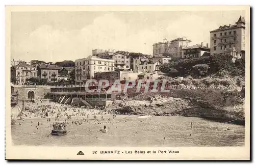 Ansichtskarte AK Biarritz Les Bains et le port Vieux