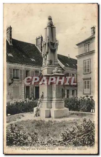 Cartes postales Crepy en Valois Monument des Veterans Militaria