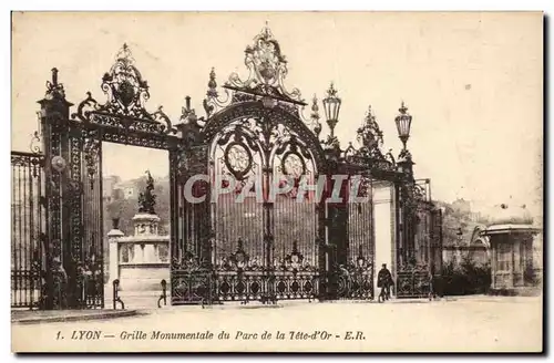 Cartes postales Lyon Grille Monumentale du parc de la Tete d&#39Or