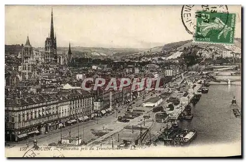 Ansichtskarte AK Rouen Panorama pris du Transbordeur Bateaux