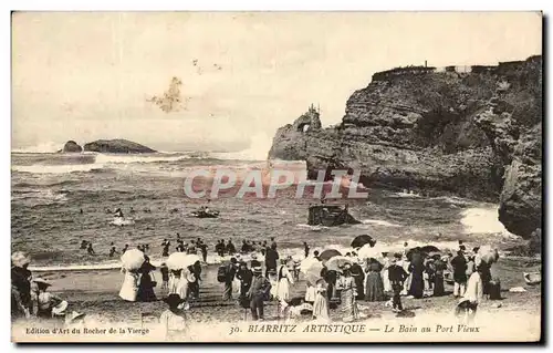 Ansichtskarte AK Biarritz Artistique Le Bain au Port Vieux