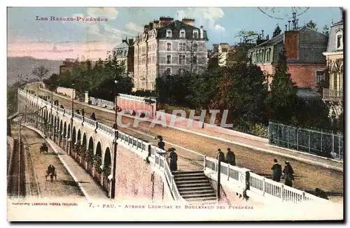 Cartes postales Les Basses Pyrenees Pau Avenue Leon Say Et Boulevard des Pyrenees