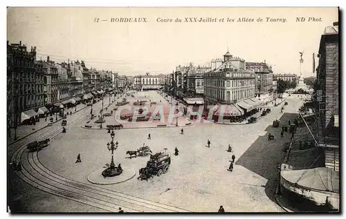 Cartes postales Bordeaux Cours du XXX Juillet et les Allees de Tourny