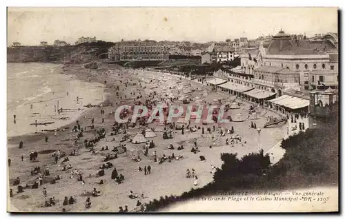 Cartes postales Biarritz Vue Generale La Grande Plage et le Casino Municipal