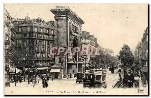 Cartes postales Paris La Porte et Le Boulevard Saint Denis