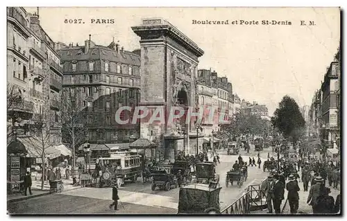 Cartes postales Paris Le Boulevard et Porte St Denis