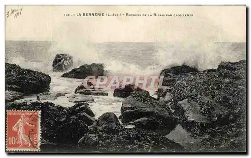 Cartes postales La Bernerie Rochers De La Rinais Par Gros Temps