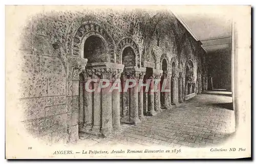 Cartes postales Angers La Prefecture arcades romandes decouvertes en 1836