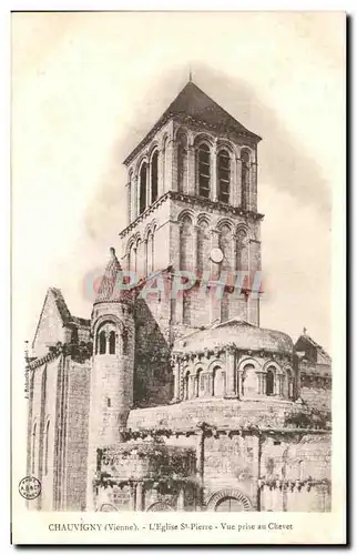 Cartes postales Chauvigny L'Eglise St Pierre Vue Prise au Chevet