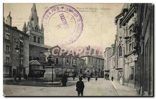 Cartes postales Grenoble De Place st Andre L&#39Eglise Et le Plase Justice