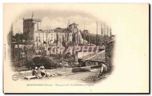 Cartes postales Morthemer Vue Generale Le Chateau et l&#39Eglise