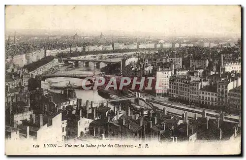 Cartes postales Lyon Vue sur la Saone prise des Chartreux