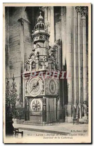 Cartes postales Lyon Horloge de Nicolas Lippins Interieur de la Cathedrale