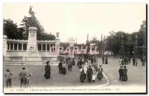 Cartes postales Lyon l&#39Entree du parc de la Tete d&#39Or et le Monument des Legionnaires du Rhone