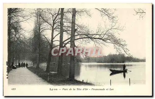 Cartes postales Lyon Parc de la Tete d&#39Or Promenade et lac