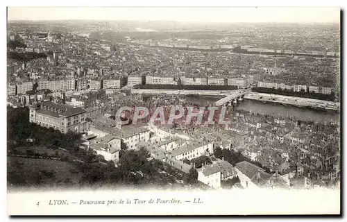 Cartes postales Lyon panorama pris de la Tour de Fourviere