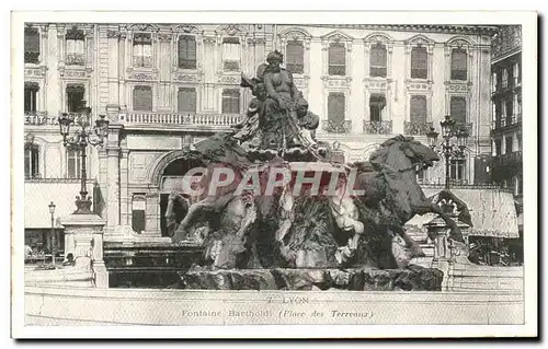 Ansichtskarte AK Lyon Fontaine Bartholdi Chevaux